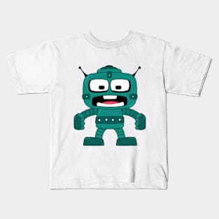 Cartoon angry robot Kids T-Shirt